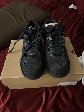 UGG Black Sequin Lace-Up Sneakers